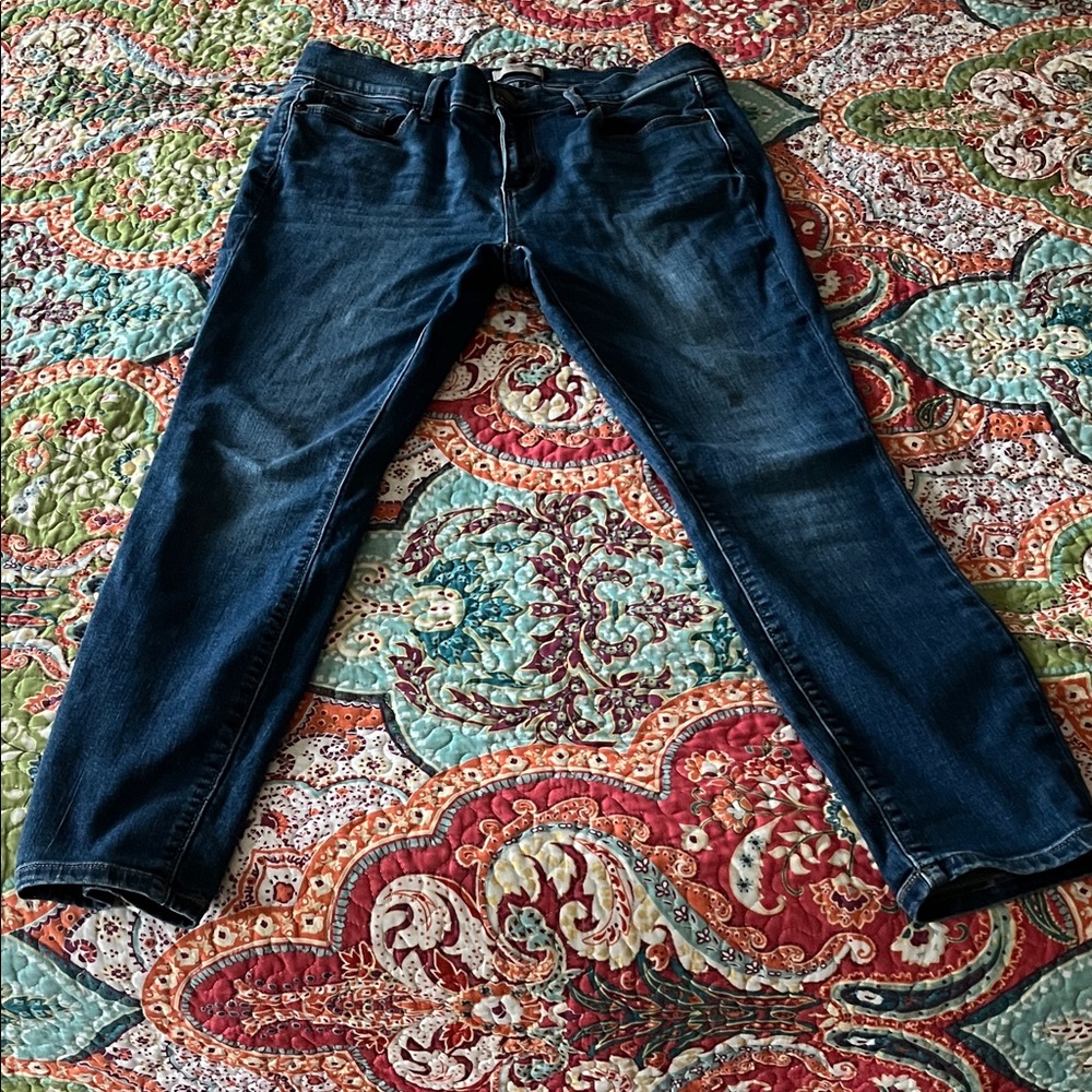 LOFT Women's Dark Blue Skinny Jeans